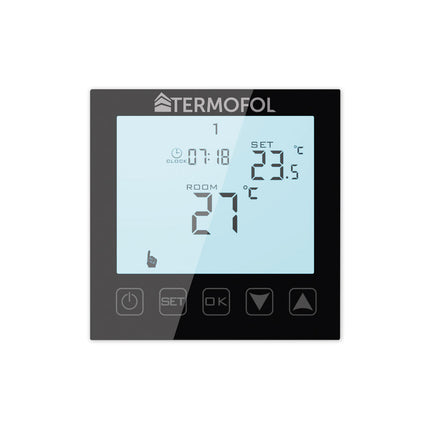 Termofol TF-H1-Black-Programmable Thermostat for Electric Heating