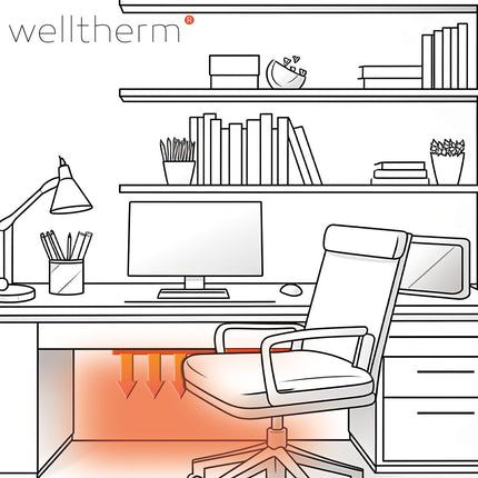 Welltherm WT-St0100 Schreibtischheizung | 100W -Infrarotpanel mit Dimmer Place4Shop