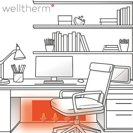 Welltherm WT-St0100 Schreibtischheizung | 100W -Infrarotpanel mit Dimmer Place4Shop