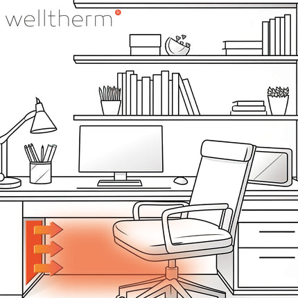 Welltherm WT-St0100 Schreibtischheizung | 100W -Infrarotpanel mit Dimmer Place4Shop