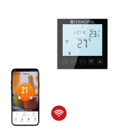 Termofol TF-WiFi-Black-Smart thermostat with Wi-Fi for efficient heating