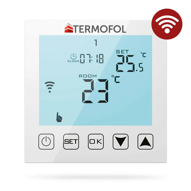 Termofol TF-WiFi-White – Slimme Thermostaat met Wi-Fi voor Vloerverwarming